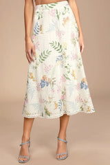 Sweet At Heart White Floral Embroidered Two-Piece Midi Dress