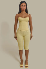 The Brielle Capri Bottoms in Butter Yellow