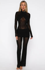 Rue De Romance Long Sleeve Jumpsuit Black