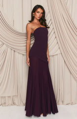 Sending My Best Strapless Maxi Dress Burgundy