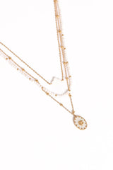 Goldie Necklace - Gold/White