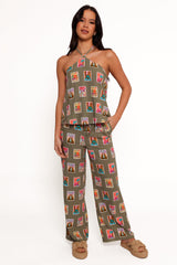 Hana Pants - Olive Print