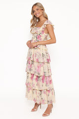 Belle Maxi Dress - Yellow Floral