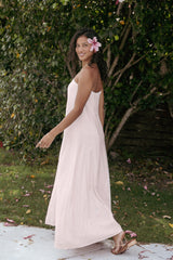 Bethany Strapless Midi Dress - Rosewater