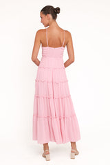 Dottie Halterneck Maxi Dress - Pink