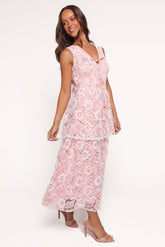 Eleanora Midi Dress - Pink Floral