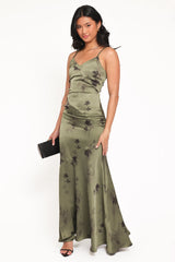 Fia Midi Dress - Green Floral