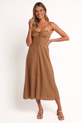 Ida Midi Dress - Golden Palm