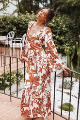 Inala Maxi Dress - Brown Floral