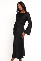 Kalyssa Long Sleeve Maxi Dress - Black