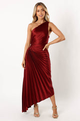 Kleo One Shoulder Maxi Dress - Merlot