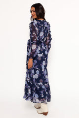 Korina Long Sleeve Maxi Dress - Vintage Blues