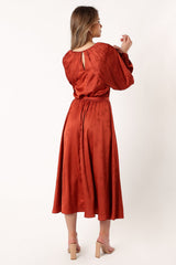 Lexie Long Sleeve Midi Dress - Bronze