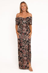 Lilia Maxi Dress - Black Floral