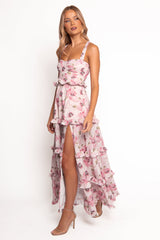 Lillee Tiered Maxi Dress - Pink Bloom