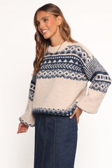 Lincoln Fair Isle Knit Sweater - Navy