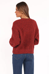 Lucah Cardigan - Dark Red