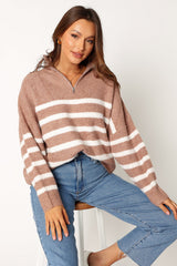 Miranda Knit Sweater - Taupe