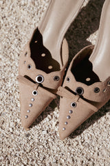 Elio Heels - Camel Suede