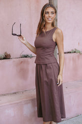 Chiaro Shell Top - Brown