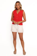 Davis Knit Vest - Red