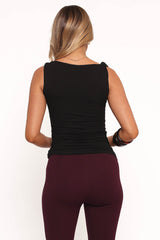 Lainey Twist Knit Top - Black