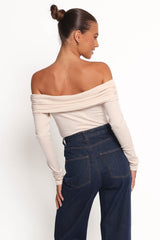 Thomsie Off Shoulder Knit Top - Ivory