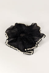 Astoria Pearl Hair Tie - Black Cream