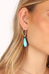 Isabella Turquoise Earrings - Gold