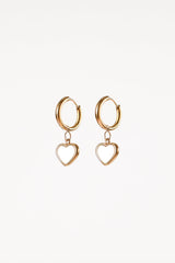 Joree Heart Hoop Earrings - Gold