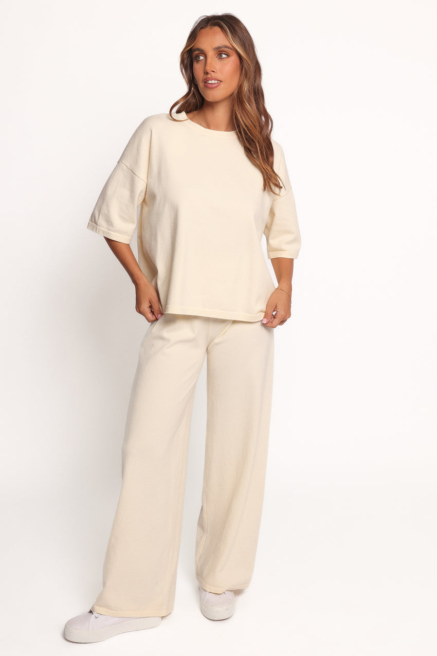 Ash Knitted Pants - White