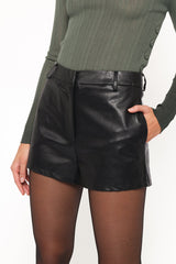 Fable Leather Shorts - Black