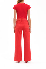 Far Out Wide Leg Jean - Cherry