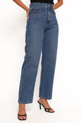 Just Black Relaxed 90s Straight Jean - Dark Denim