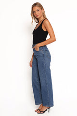 Just Black Relaxed 90s Straight Jean - Dark Denim