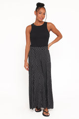 Neveah Pant - Black Polka Dot