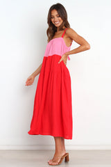 Aliana Dress - Pink Splice