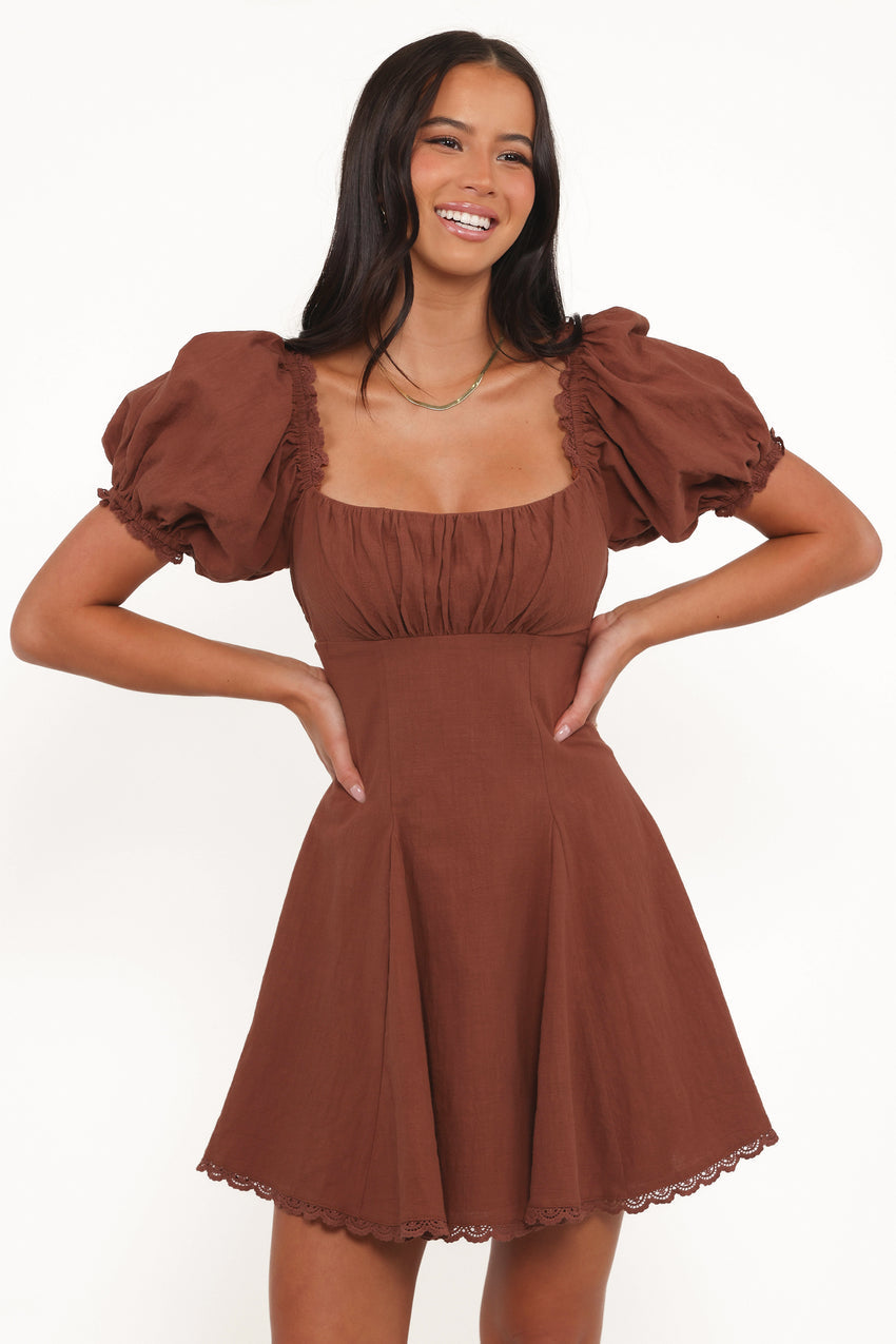Anora Mini Dress - Cognac