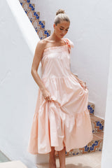 Ava One Shoulder Maxi Dress - Peach
