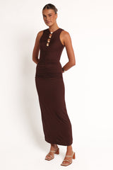 Brody Midi Dress - Chocolate