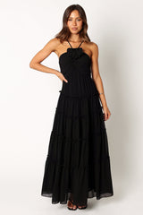 Dottie Halterneck Maxi Dress - Black