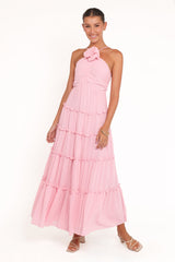 Dottie Halterneck Maxi Dress - Pink