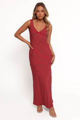 Leni Maxi Dress - Red Polka Dot