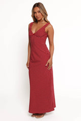Leni Maxi Dress - Red Polka Dot