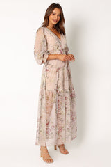 Maria Long Sleeve Maxi Dress - Cream