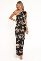 Nadia One Shoulder Maxi Dress - Blurred Floral