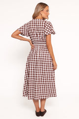 Robinson Maxi Dress - Brown Gingham