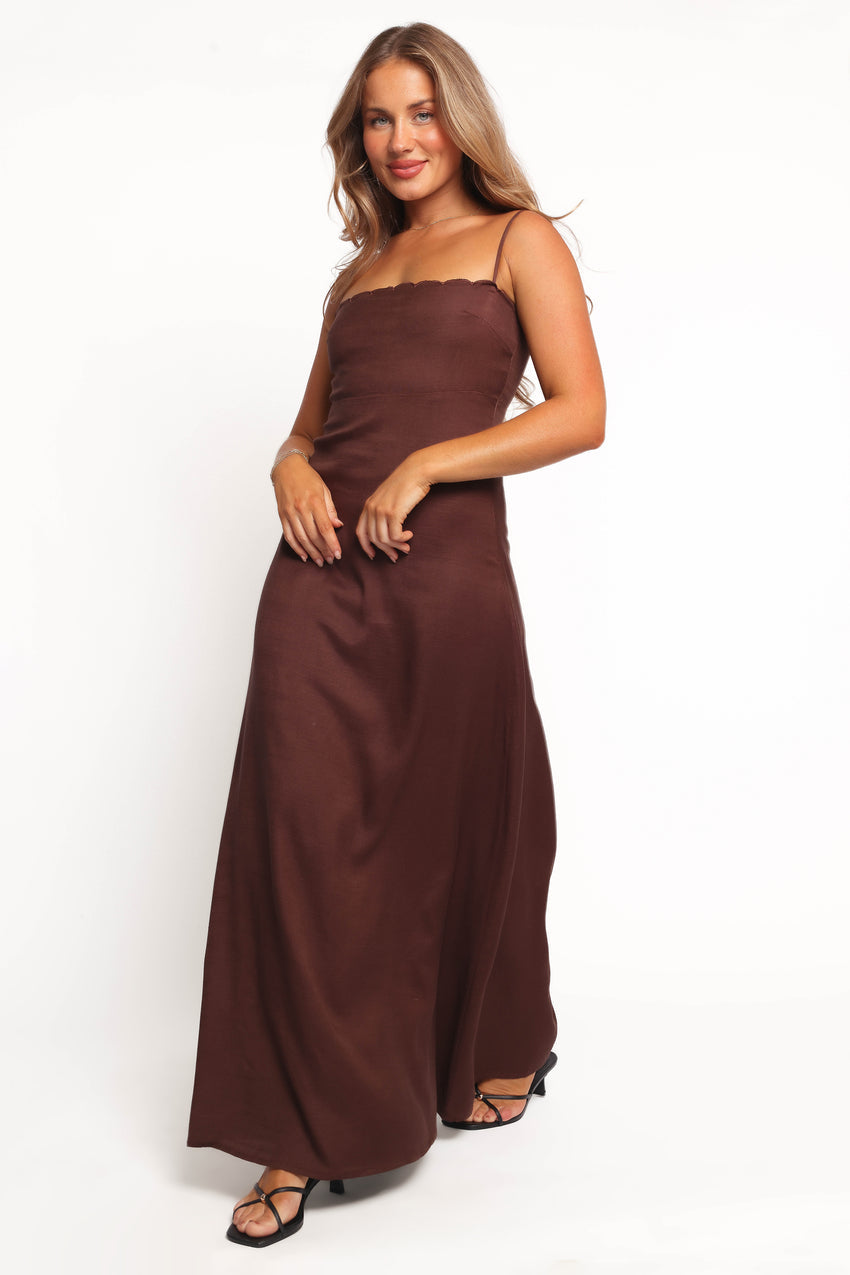 Skylar Midi Dress - Brown