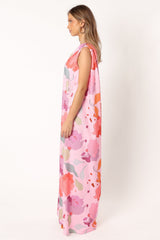 Tillie One Shoulder Maxi Dress - Pink Floral
