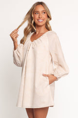 Walker Smock Mini Dress - Tan Swirl